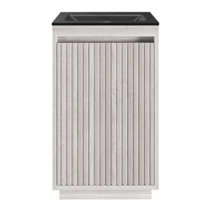 crosswater flute nordic oak vanity unit with midnight black basin